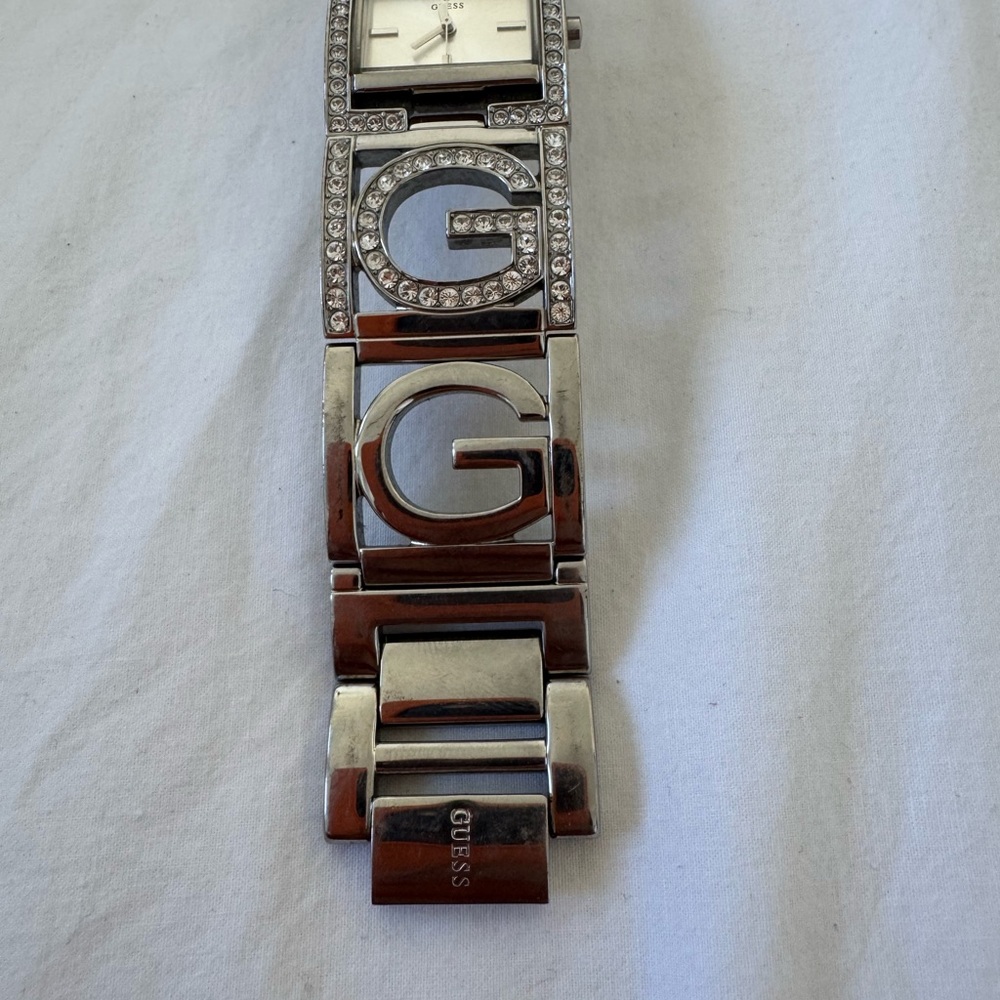Guess Women's Silver Watch with Crystal Accents - Picture 4 of 8